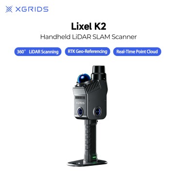 Scanner LiDAR portable SLAM XGRIDS Lixel K2 avec RTK intégré, léger (1,2 kg), pour la capture de la réalité 3D par projection gaussienne, idéal pour les levés topographiques, la construction, le patrimoine, le BIM et les plans d'exécution.