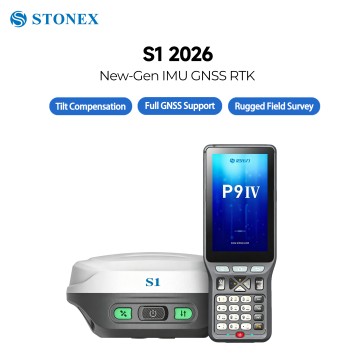 Récepteur GNSS RTK Stonex S1 2026 IMU, 800 canaux multi-constellations, levés topographiques avec inclinaison de ±60°, radio UHF intégrée et eSIM 4G, équipement de topographie robuste IP68