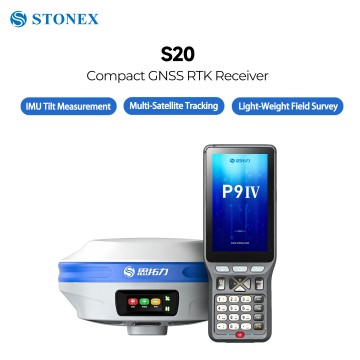 Odbiornik wideopomiarowy GNSS RTK Stonex S20, 1408 kanałów wielokonstelacyjnych, pomiar nachylenia IMU ±60°, bezkontaktowy pomiar wideo, dwustronne tyczenie AR, 4G z 3-letnim darmowym transferem danych, instrument pomiarowy IP68