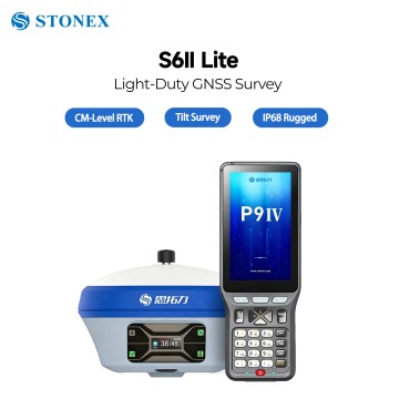 STONEX S6II‑Lite GNSS RTK Base Station Receiver, 5W All‑Protocol Internal Radio, Base‑Link Alarm