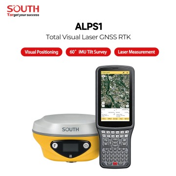 SOUTH ALPS1 Total RTK GNSS Receiver Philippines, Visual AR Stakeout, Green Laser Remote Measurement, 1698 Channels IMU Tilt Survey, IP68 Land Survey GPS Receiver for Construction & Topography Mapping