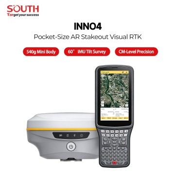 SOUTH INNO4 GNSS RTK Receiver, 1698‑Channel 5th‑Gen IMU Tilt Survey RTK with Dual‑Camera AR Stakeout & Farlink 2.0 Radio