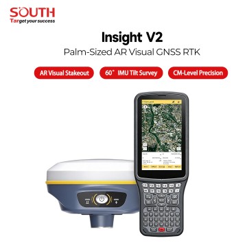 SOUTH Insight V2 GNSS RTK Receiver, 1598‑Channel IMU Tilt Survey RTK with Dual‑Camera AR Stakeout