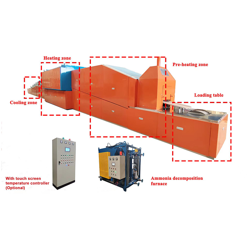 Continuous mesh belt copper and aluminum brazing heat treatment furnace