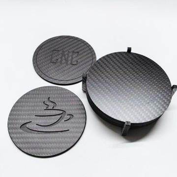 Custom 3K Carbon Fiber Coaster Heat Resistant Engraved Drink Coaster