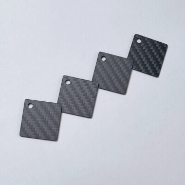 Custom Carbon Fiber Keychain Tag with Personalized Logo Engraving Square Design