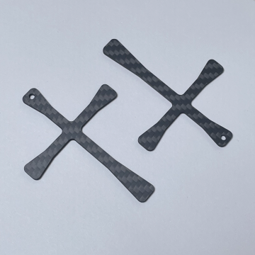 Carbon Fiber Curved Cross Keychain — Custom 3K Twill Cross Charm