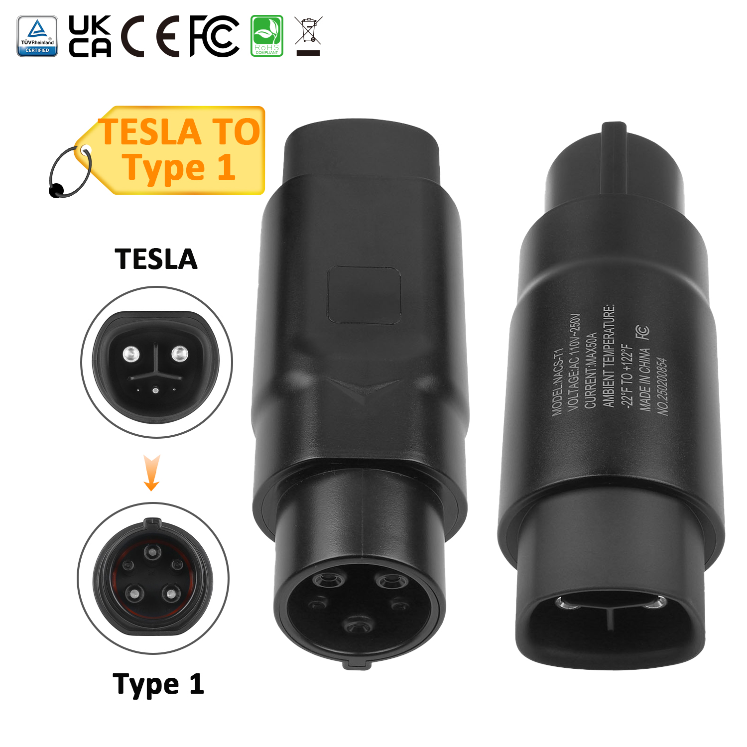 Tesla to J1772 Адаптер – Заряжайся где угодно