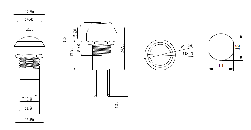 Customized Button Switch Drawing