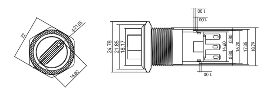 Metal Selector Switch Drawing