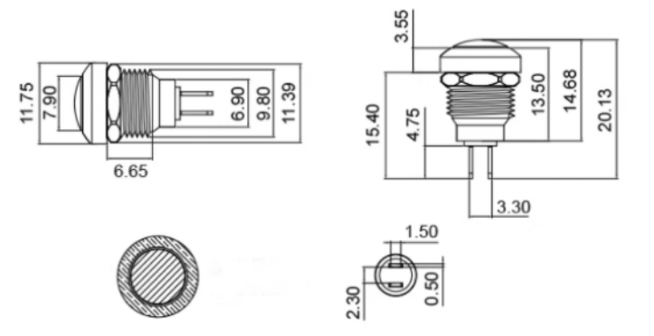 Mini Push Button Drawing