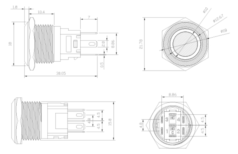 Push button light switch Drawing