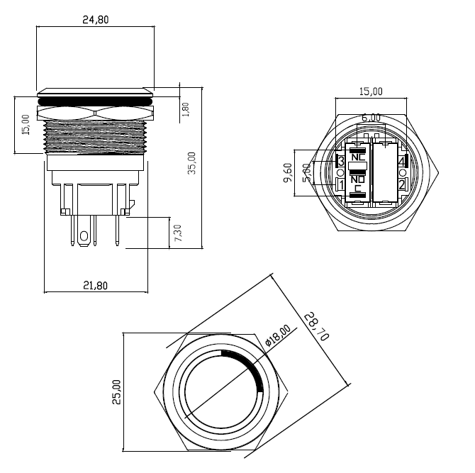 Push Button On Off Switch Drawing