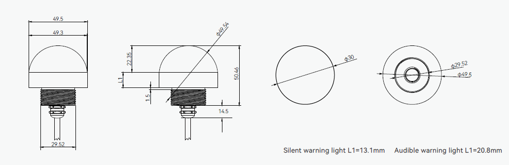 Spherical Warning Light Drawing4