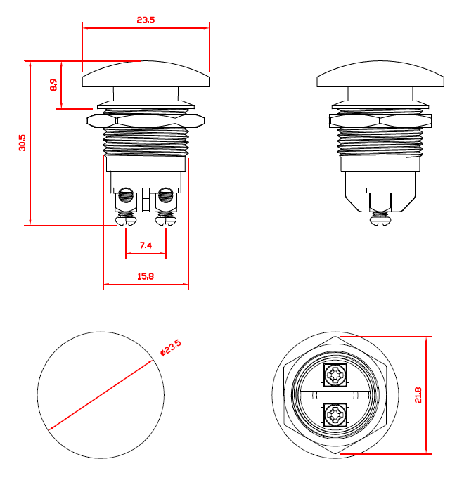 Mushroom Push Button Drawing