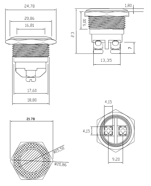 Illuminated Push button Switches Drawing