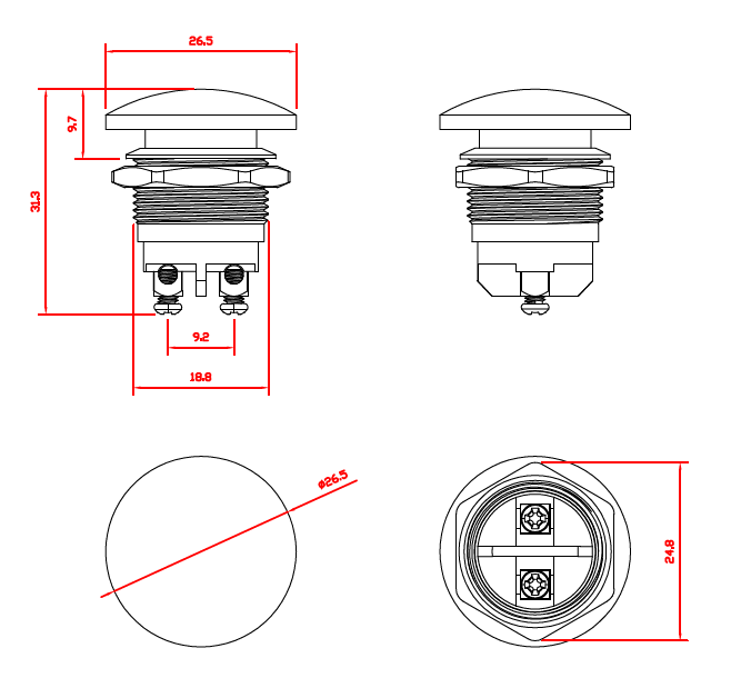 Mushroom Button Switch