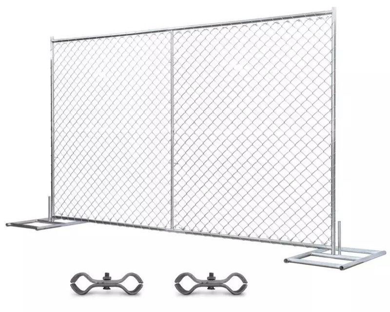 What parts does a temporary fence consist of?