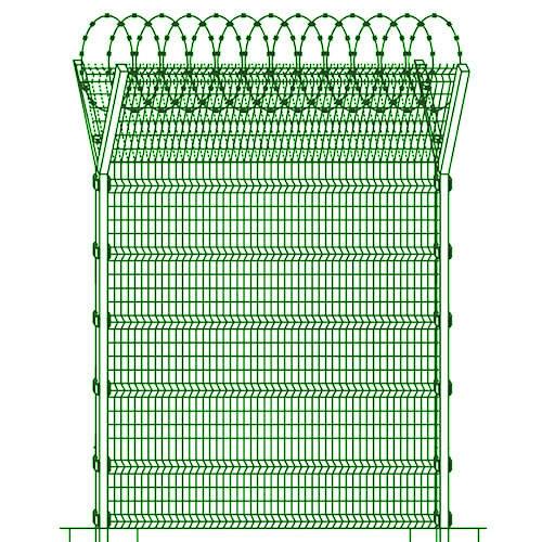 3d Triangle Welded Mesh Fence Panels Airport Driveway Y Post Fence with Razor Barbed Wire