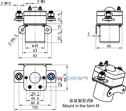 JCC400A Normally Open DC Contactor