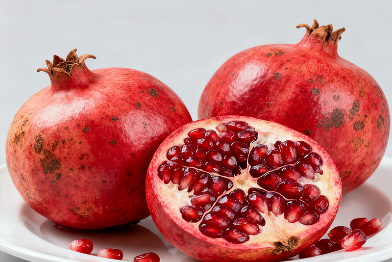 Extrato da casca de romã — Antibacteriano e anti-inflamatório. Potencial auxílio anticancerígeno.