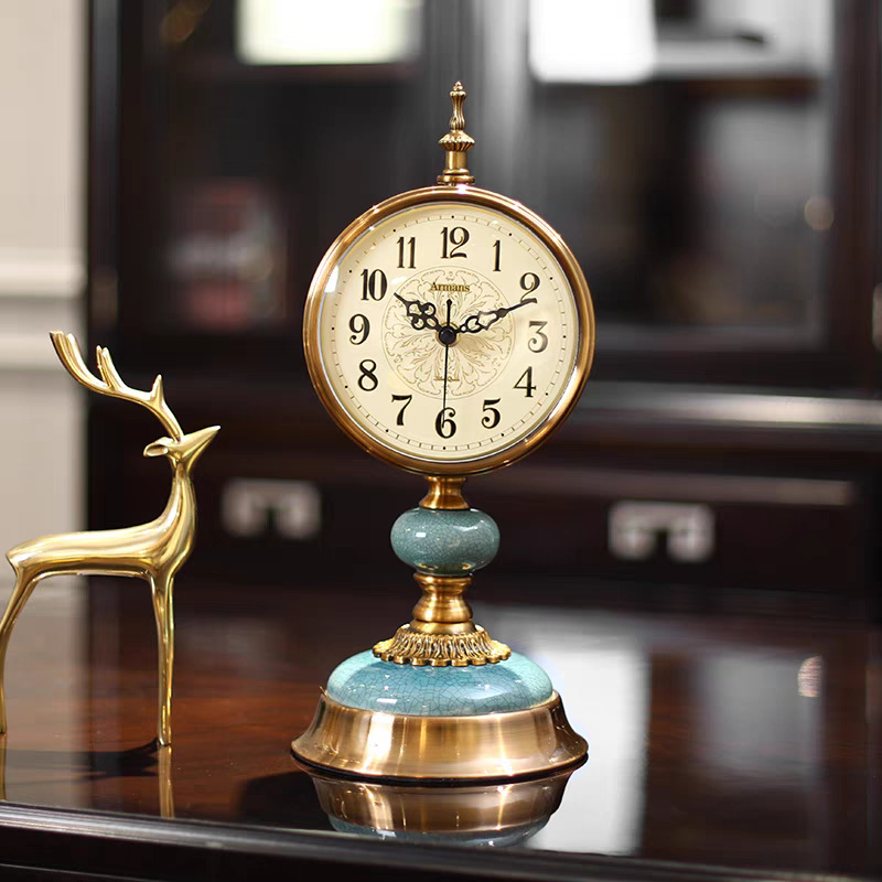 Unique Vintage Gold Table Clock