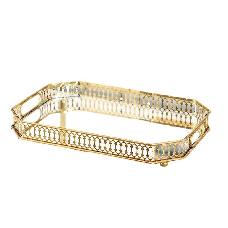 European Luxury Glass Metal Trays