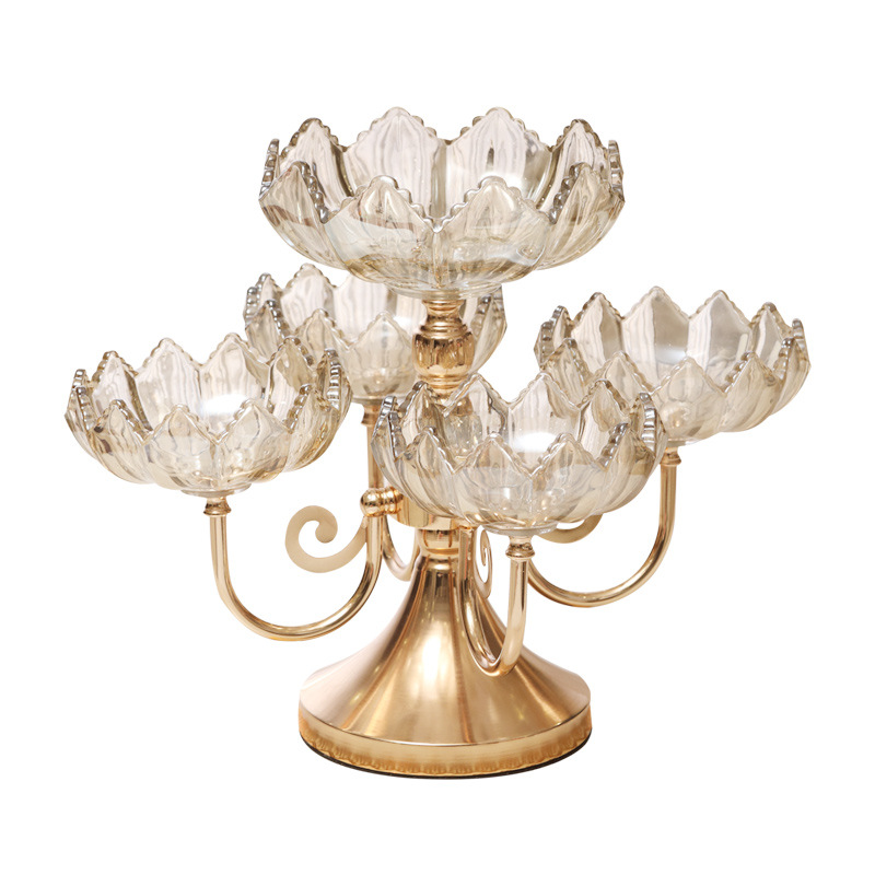 Elegant Crystal Glass Rotating Fruit Plate