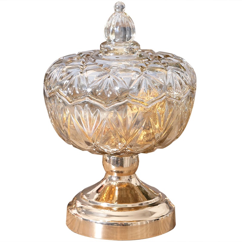 European Crystal Glass Candy Jar with Lid