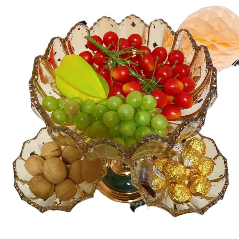 Elegant Crystal Candy Plate with Multiple Grids