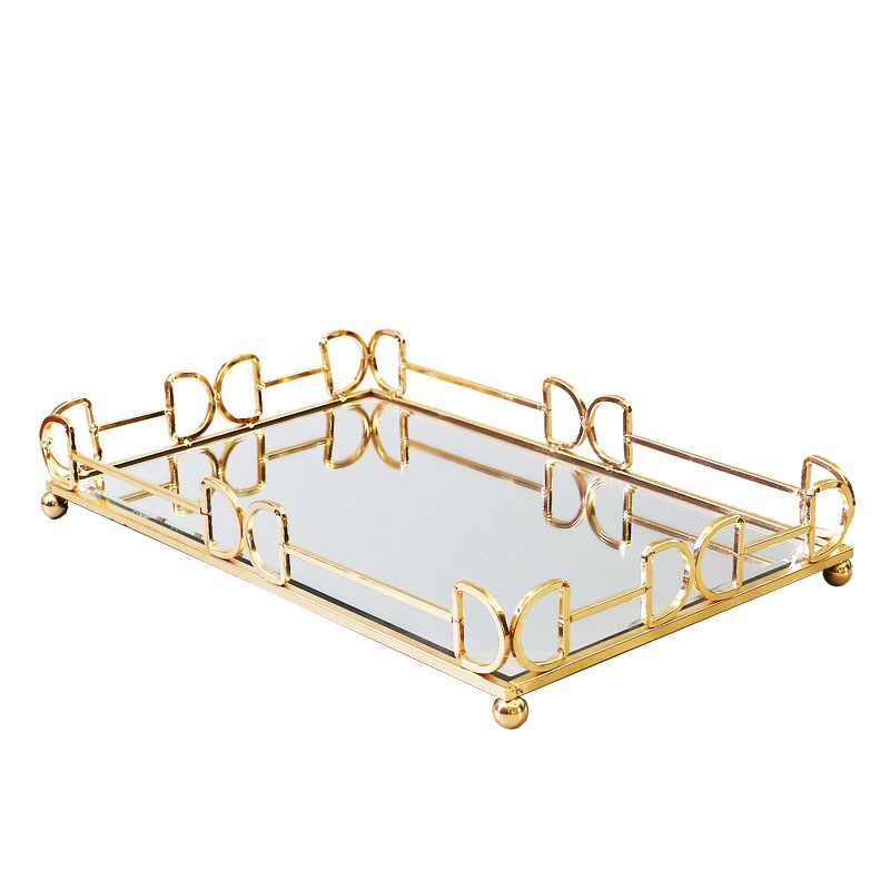 European Electroplating Gold Mirror Tray
