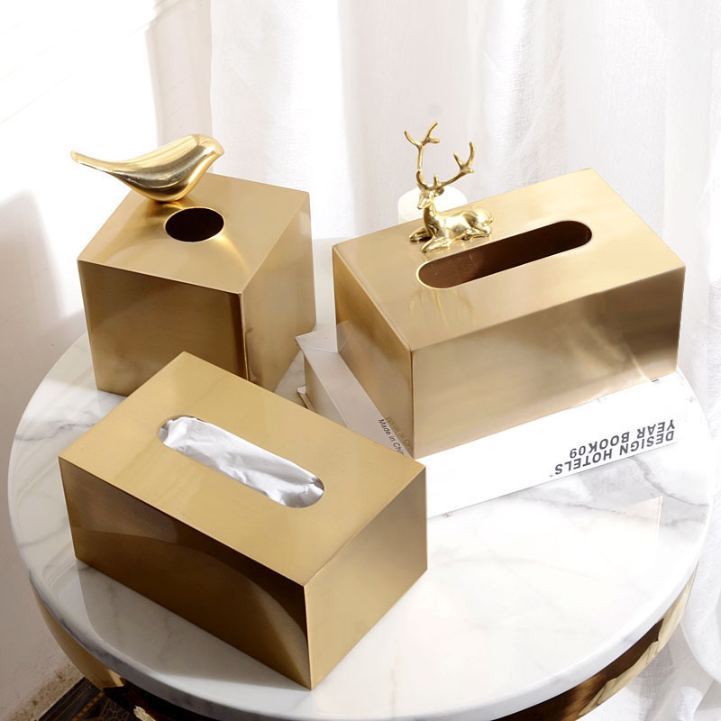 Luxury High-End Modern Brass Napkin Box