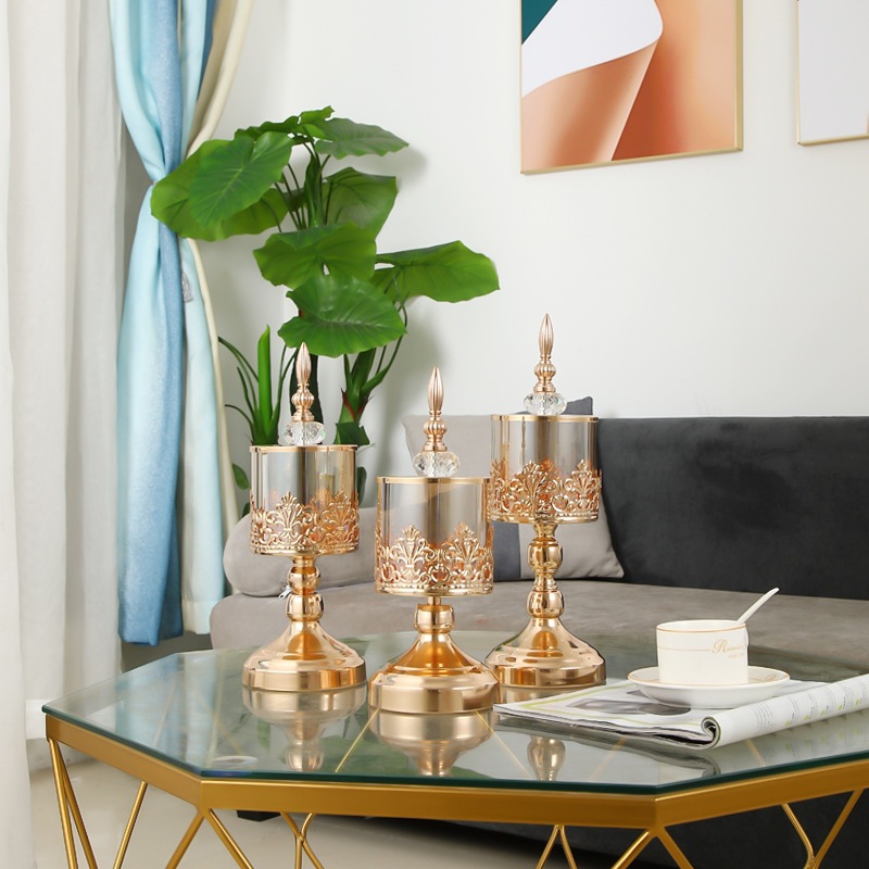 European Light Luxury Glass Candle Holder