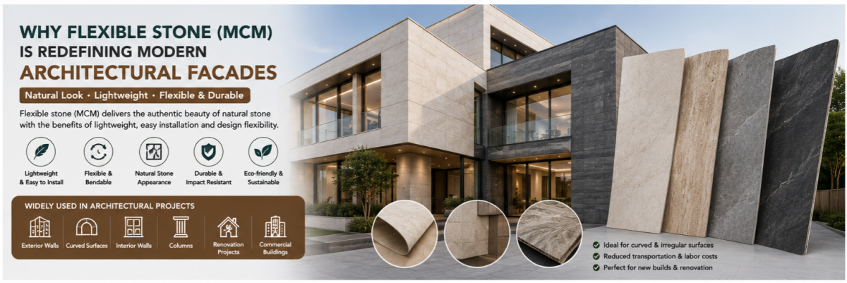 Pourquoi la pierre flexible (MCM) redéfinit les façades architecturales modernes