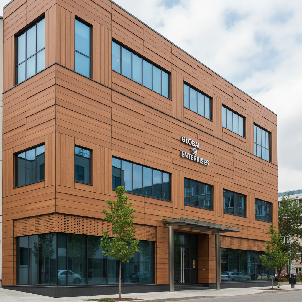 Wpc Panel Wall For Commercial Facade Cladding
