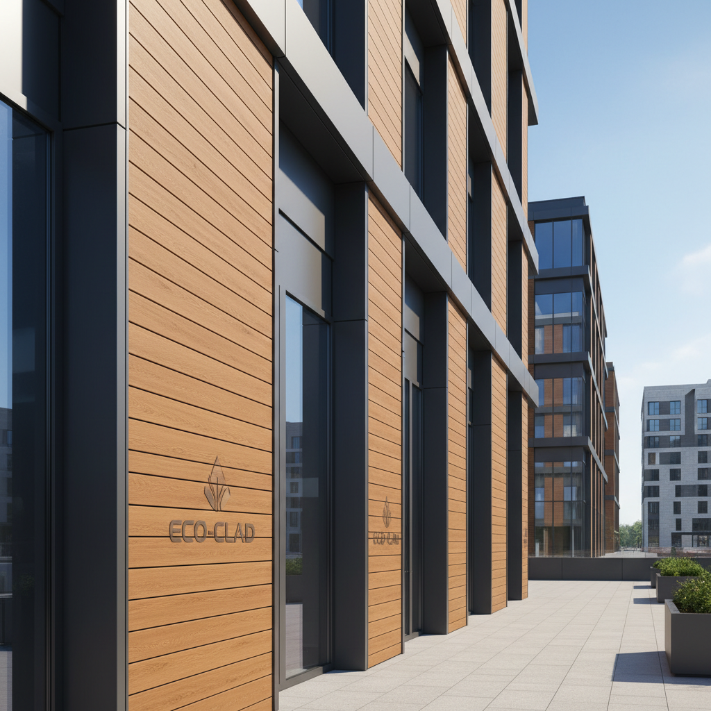 Wpc Decking Panel For Commercial Facade Cladding