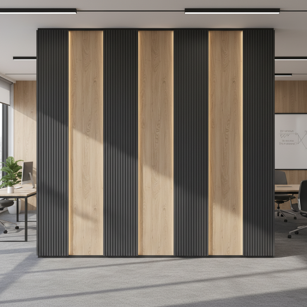 Wpc Panel Wall For Office Partitioning