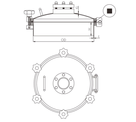 Pressure Manhole Cover with sight glass (1)