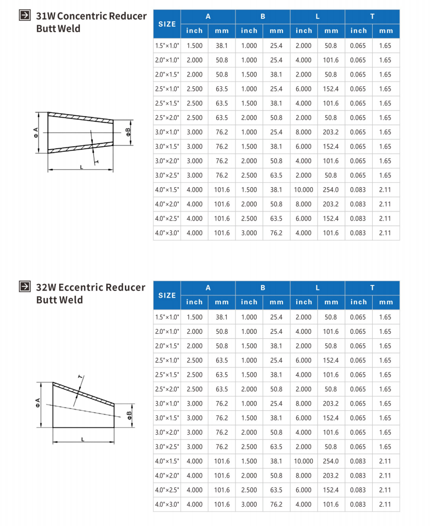 Sanitary Clamp Fittings - concentric Reducer (4)