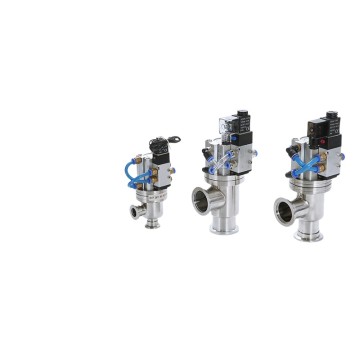 High vacuum pneumatic angle valve