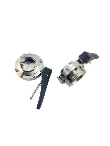 Sanitary Manual Butterfly Valve Thread/Weld end  for Food & Pharma
