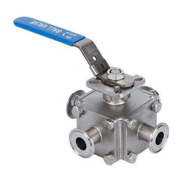 Sanitary Stainless Steel Clamped Three-Way Zero Leakage Ball Valves
