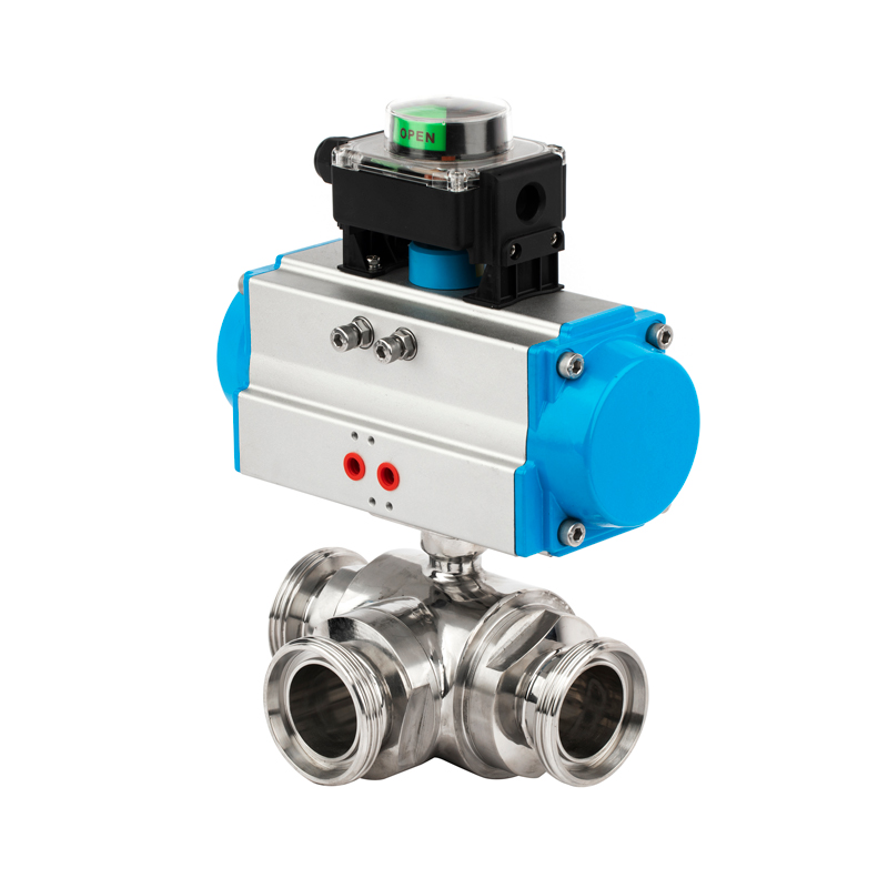 QF Pneumatic Three Way Insulated Ball Valve