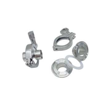Single Pin Sanitary Heavy Duty Clamp W/Cross Hole Wing Nut