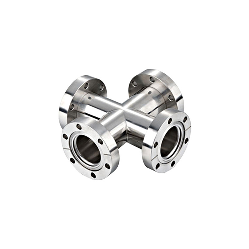 CF Fixed 4 Way Weld Flange Stainless Steel Fittings Vacuum Cross