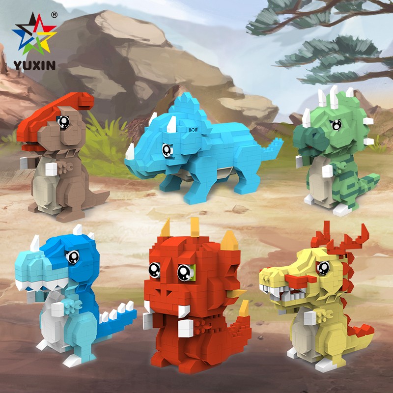 Yuxin YX849/YX858/YX863/YX868/YX873/YX878 Dinosaur Microparticle Building Block Series Children's Puzzle Toys Exercise Hands