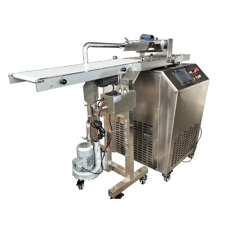 Chocolate Coated Parts Connected To The Machine