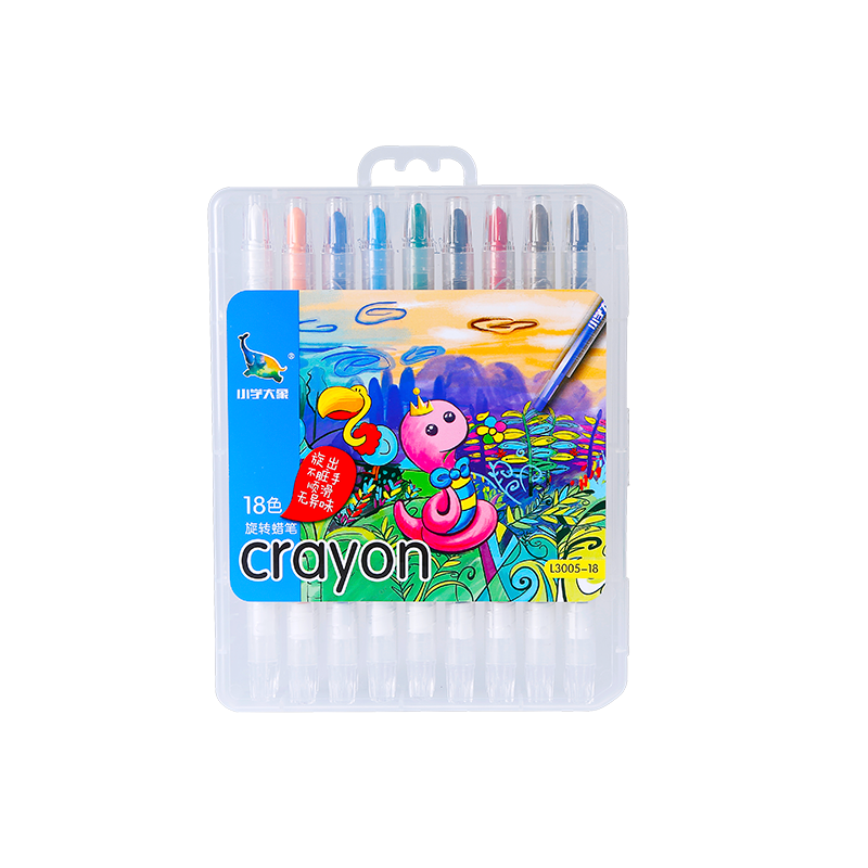 Art Fan L3005-18/L3060-18 OEM Twistable Crayons 18-color Box & PVC Bag