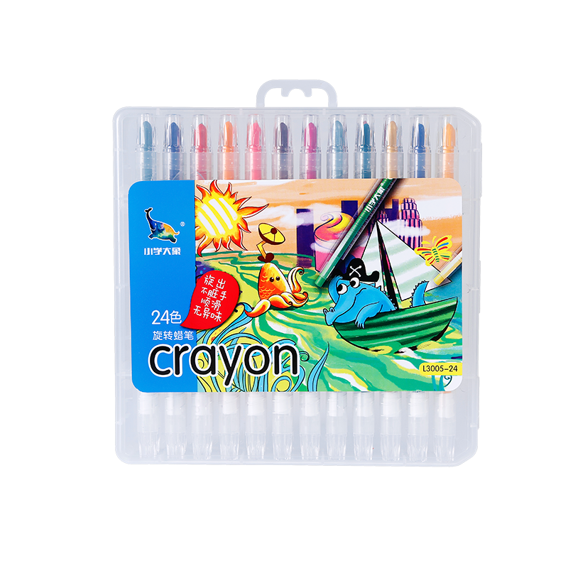 Art Fan L3005-24/L3060-24 OEM Twistable Crayons 24-color Box & PVC bag