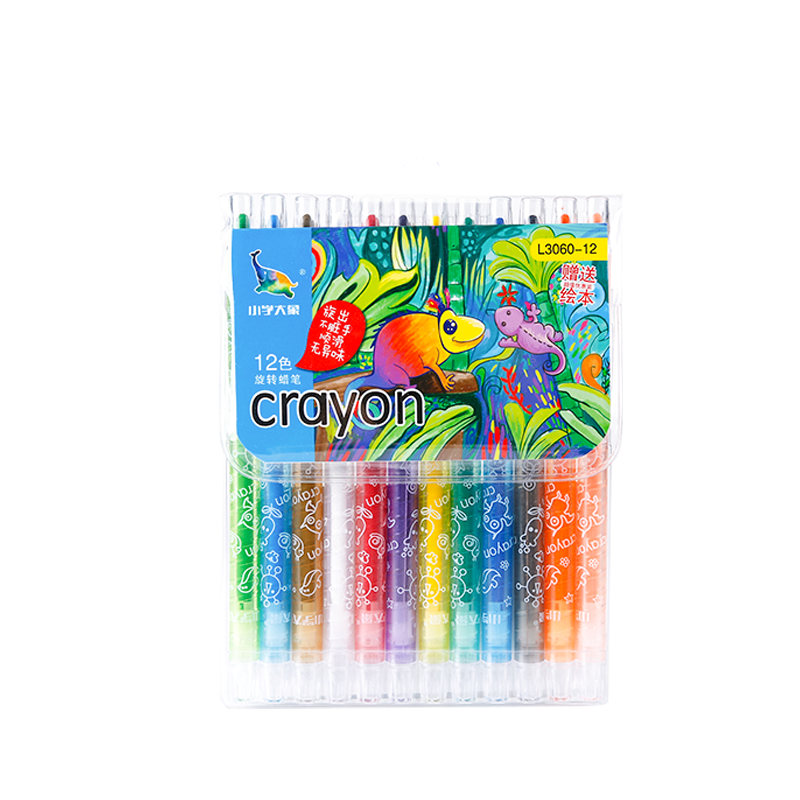 Art Fan L3005-12/L3060-12 OEM Twistable Crayons 12-color Box & PVC Bag